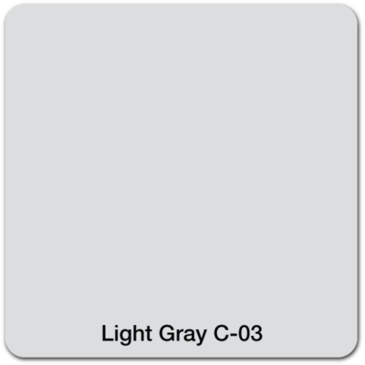 A color swatch labeled "Light Gray C-03" displays a pale gray shade with rounded corners.