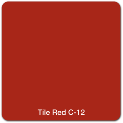 A solid color swatch in tile red, labeled "Tile Red C-12" in white text at the bottom.