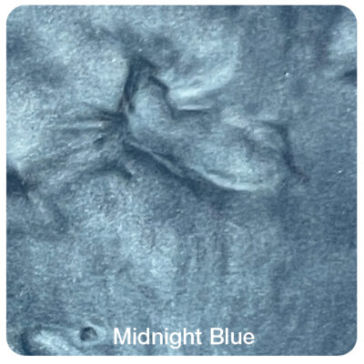 A textured surface in a dark blue color labeled "Midnight Blue.